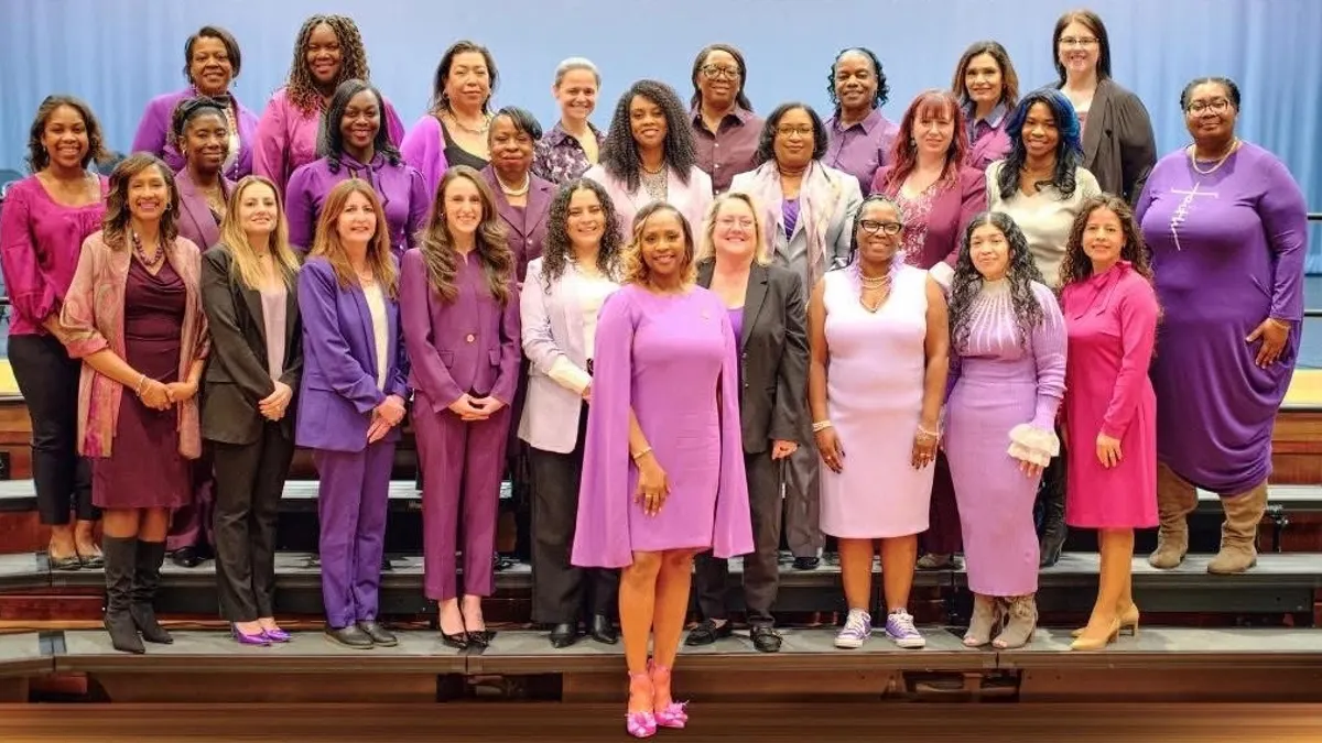 The women-led leadership team of New York's Westbury Union Free School District is pictured.